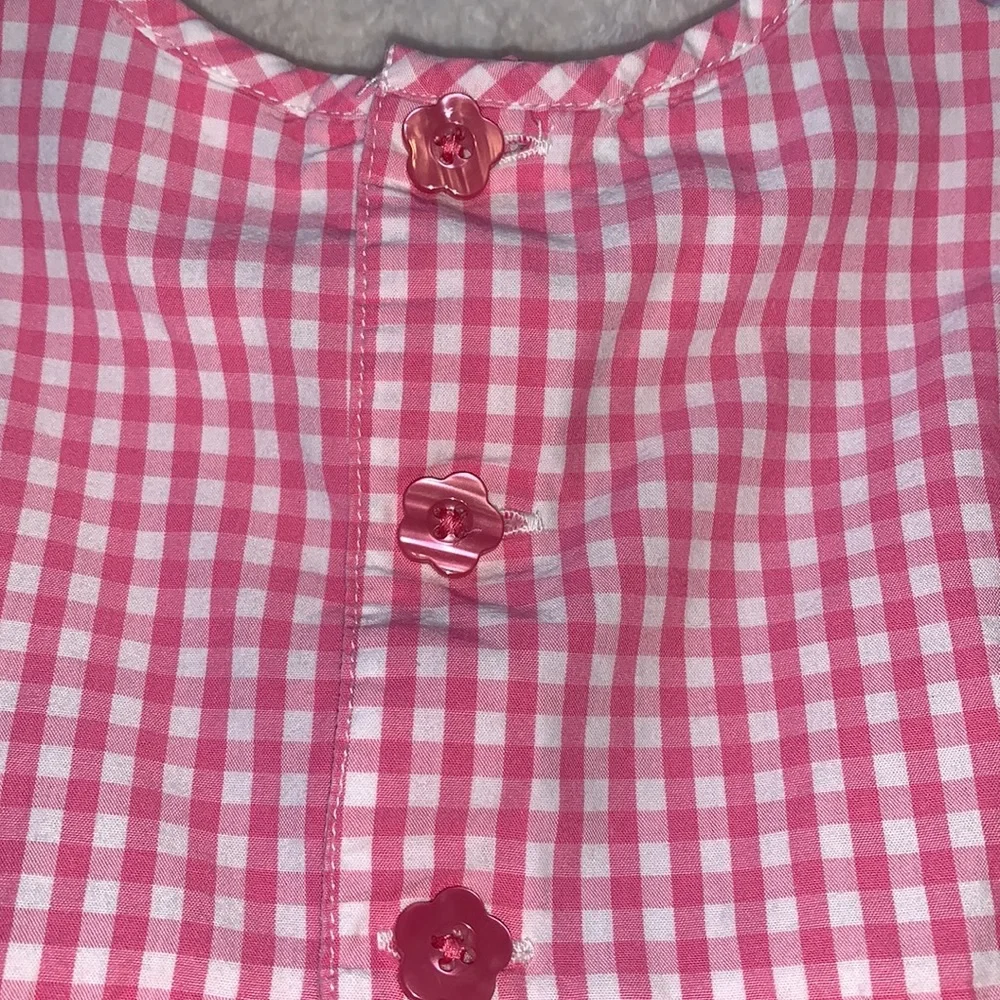 Gap 18-24M Pink & White Check Dress EUC Cotton
